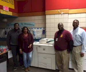 (Pictured from L-R:  Edward Roberts/Tyler Union IT Manager, Wanda Elston/Cobb Elementary, Phillip Posey/Cobb Elementary and Jerome McQueen/Tyler Union Environmental Manager)